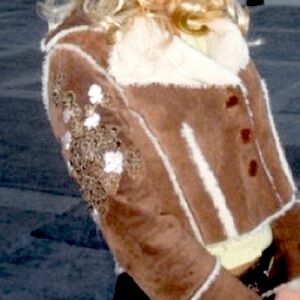 Jacket WILSONS LEATHER Boho Foral Embroidery Suede Leather Shearling Size Large